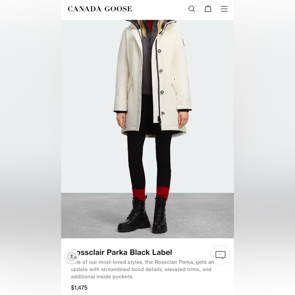Authentic Canada goose Rossclair Parka North Star White with Genuine FUR - Picture 6 of 11